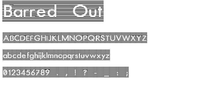 Barred Out font